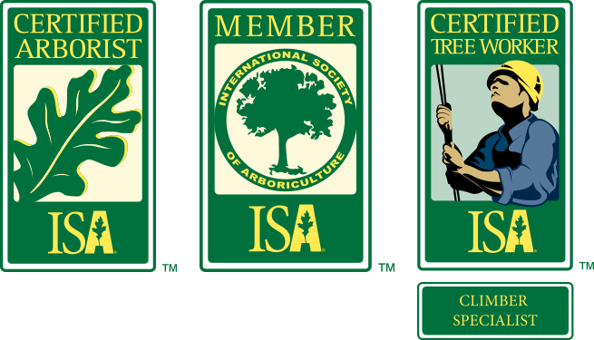 ISA Certified Arborist Credentials Badges links to website in a new window.