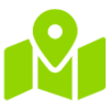Green icon of map to represent link to Tree Plotting Services.